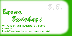 barna budahazi business card